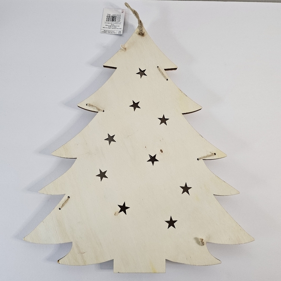 DIY Christmas Tree Decoration Home Decor Wooden Paintable Beaded Stars - Picture 7 of 10